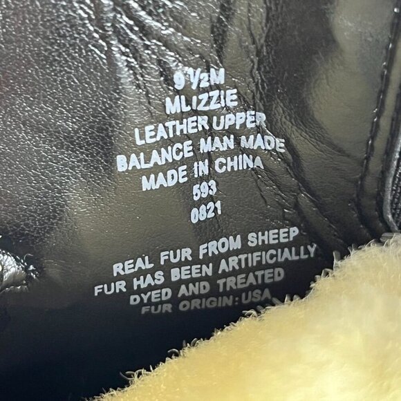 Marc Fisher LTD Izzie Shearling-Lined Leather Work Boots SIze 9.5 M Black - Picture 10 of 16